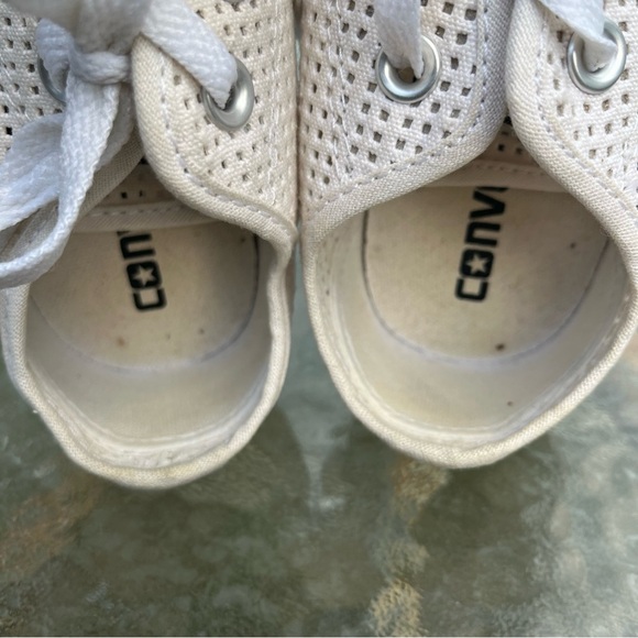 Converse Chuck Taylor All Star Low Top White Perforated Shoes - Picture 11 of 12